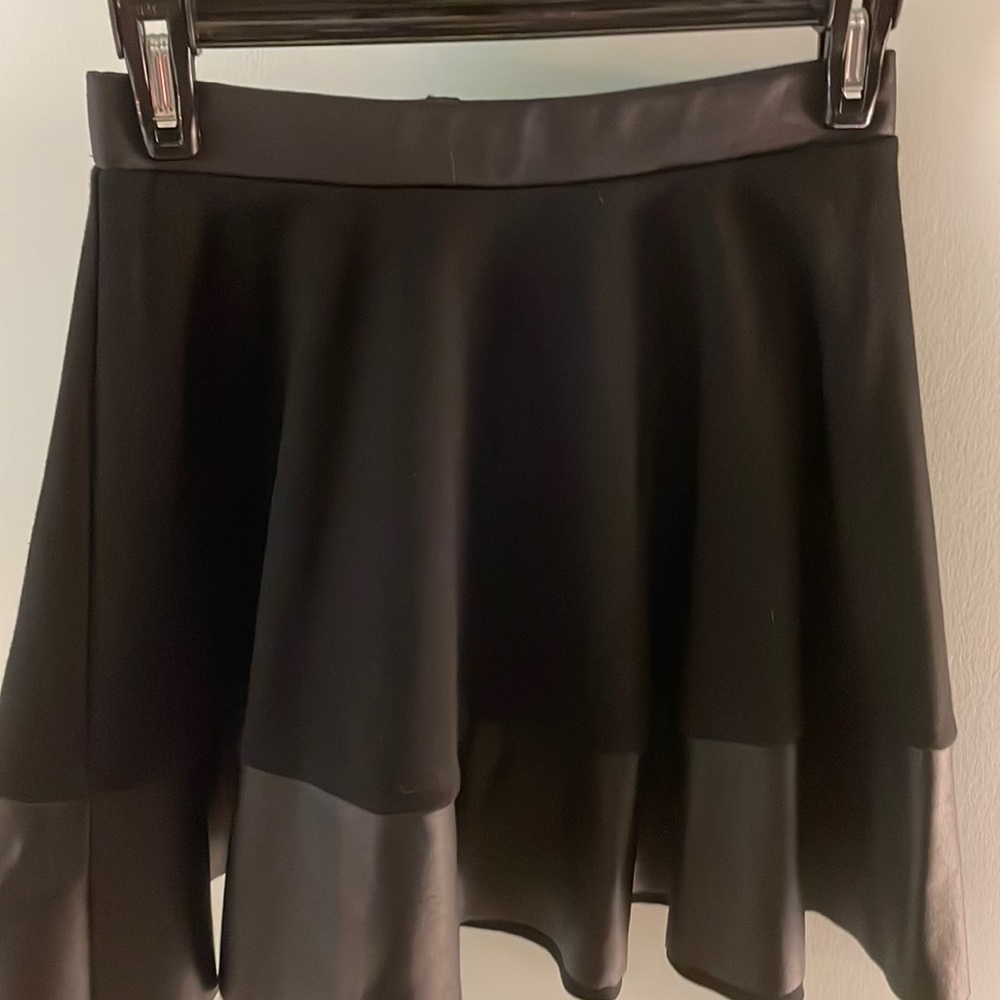 Material Girl Black Skirt With Faux Leather and Zipper Accents